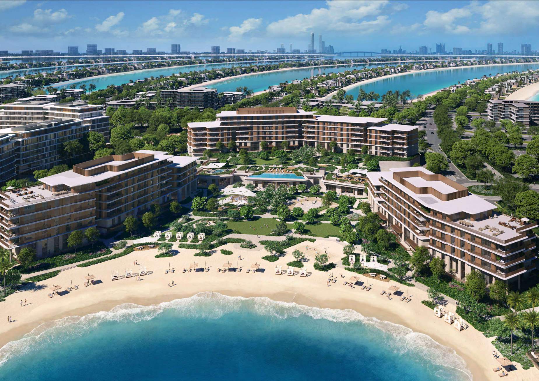 Palm Central beachfront aerial