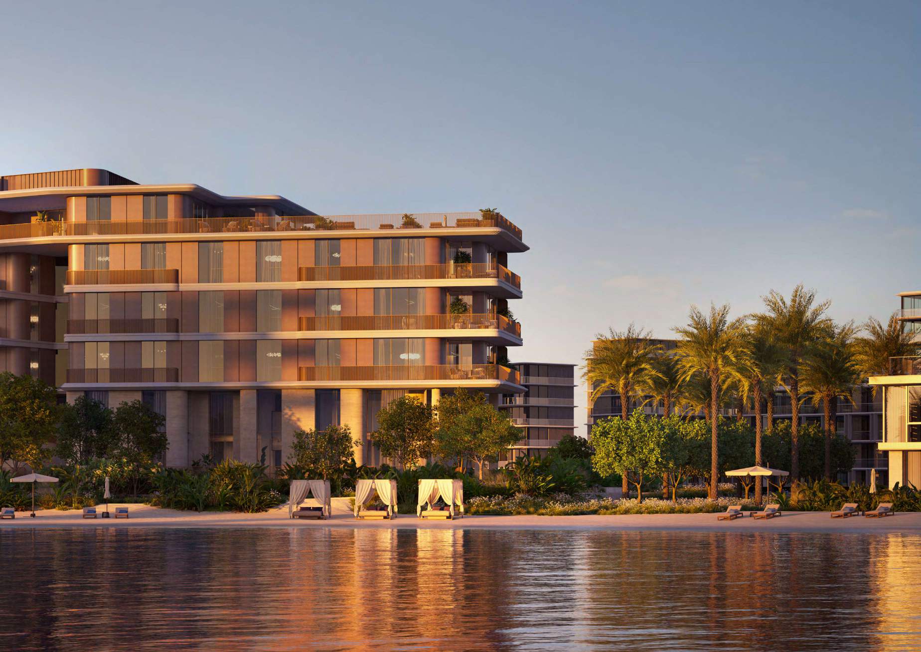 Waterfront evening view